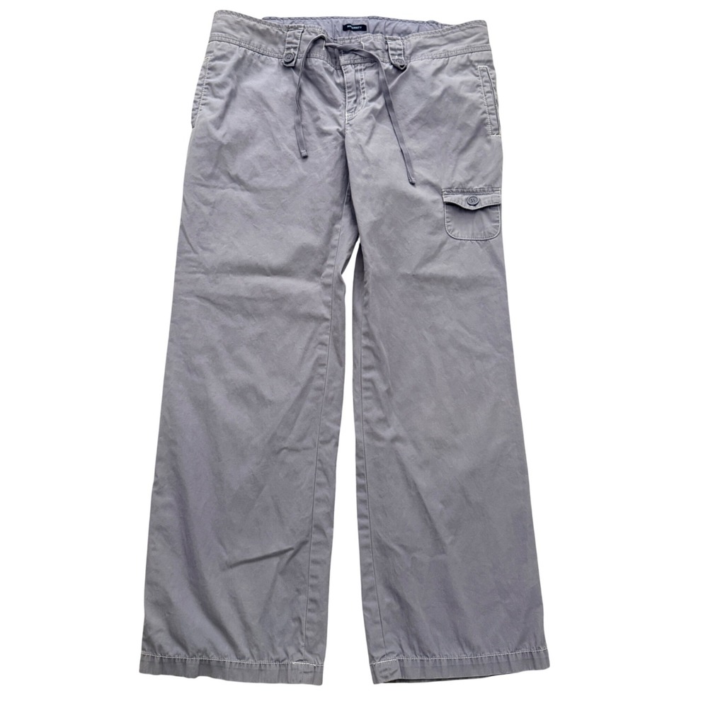 Gap Cargo Pants Women 8 Regular Gray Maternity Wide‎ Leg Drawstring Utility